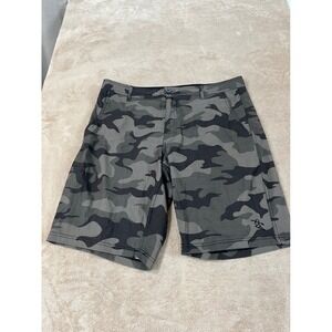 Da Hui Hybrid Collection Board Shorts Men's 36(38) Camo Cargo Polyester EUC